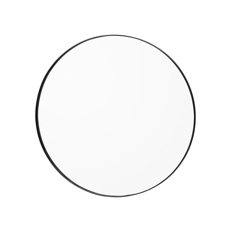 AYTM Circum-spejl, klar/sort, Ø 70 cm, glas, MDF-træ