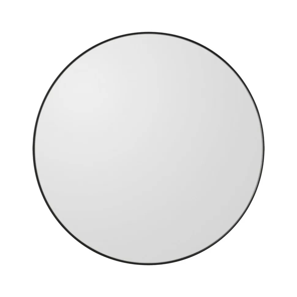 AYTM Circum-spejl, klar/sort, Ø 50 cm, glas, MDF-træ