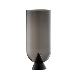 AYTM Glacies-vase, røgfarvet grå, højde 29 cm, glas, mundblæst