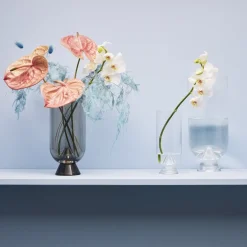 AYTM Glacies-vase, røgfarvet grå, højde 29 cm, glas, mundblæst