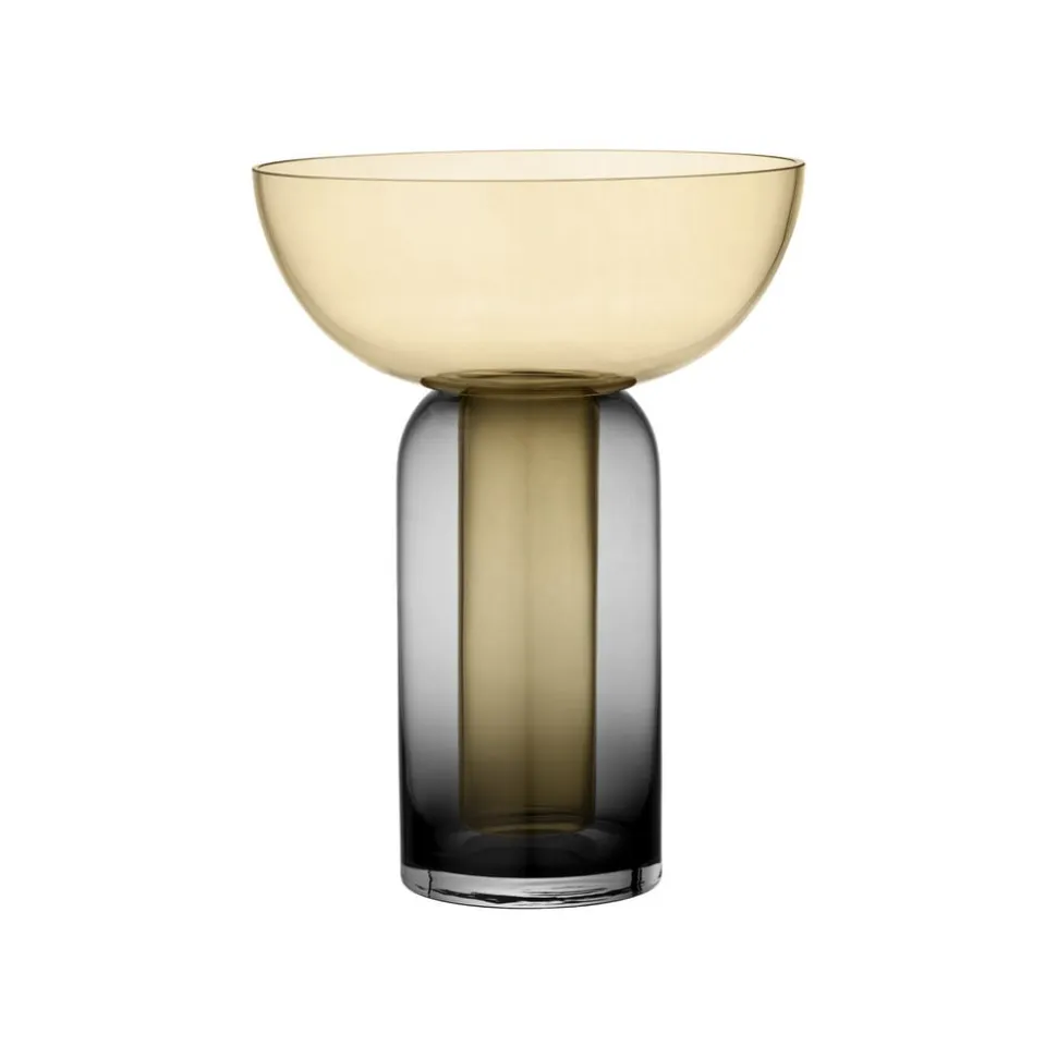 AYTM Vase Torus, ravfarvet, Ø 25 cm, højde 33 cm, glas