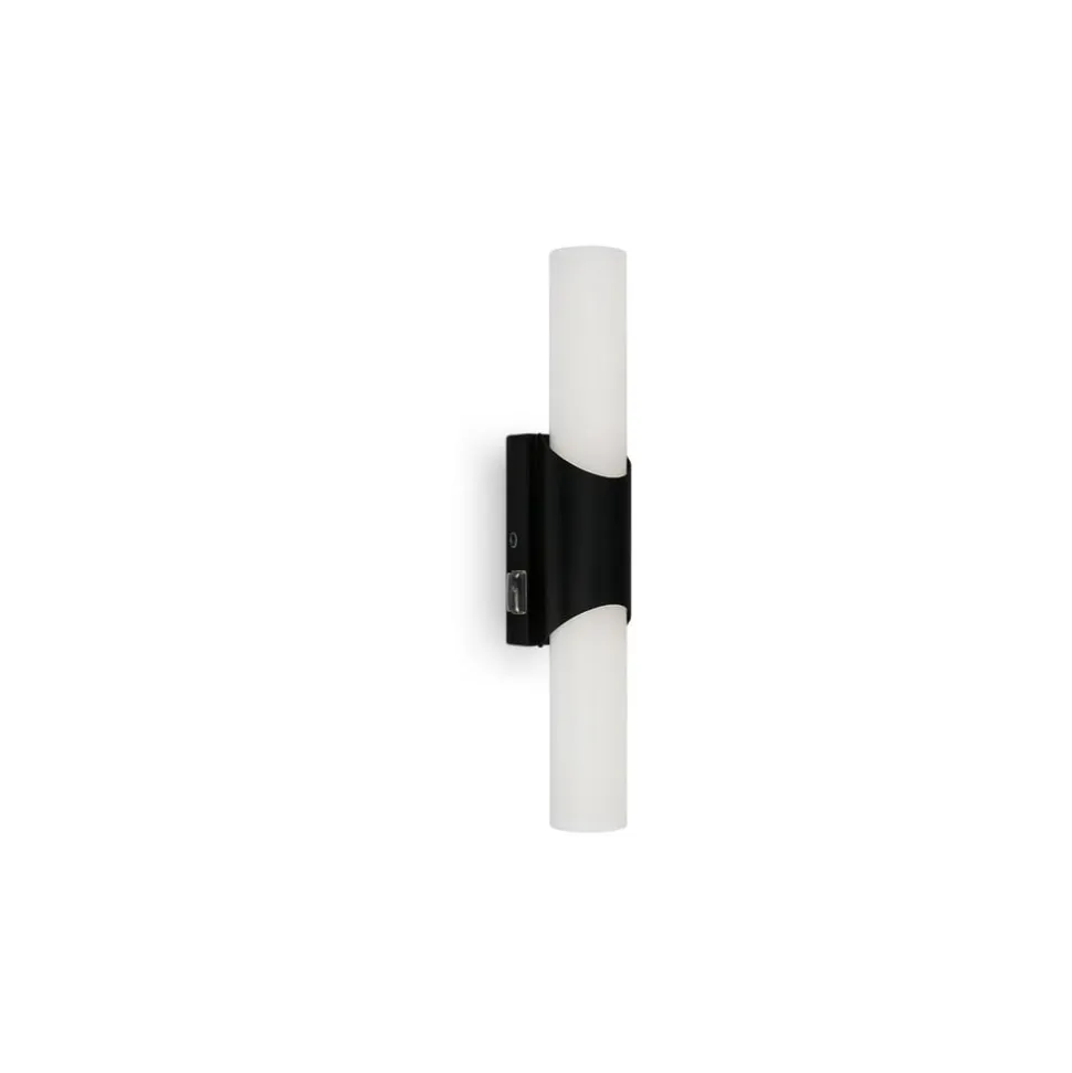 Badeværelses- og spejllampe Klak Brilo, sort, 32 cm