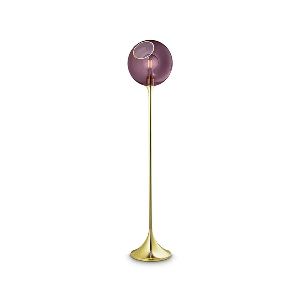 Ballroom gulvlampe, lilla, glas, mundblæst, dæmpbar