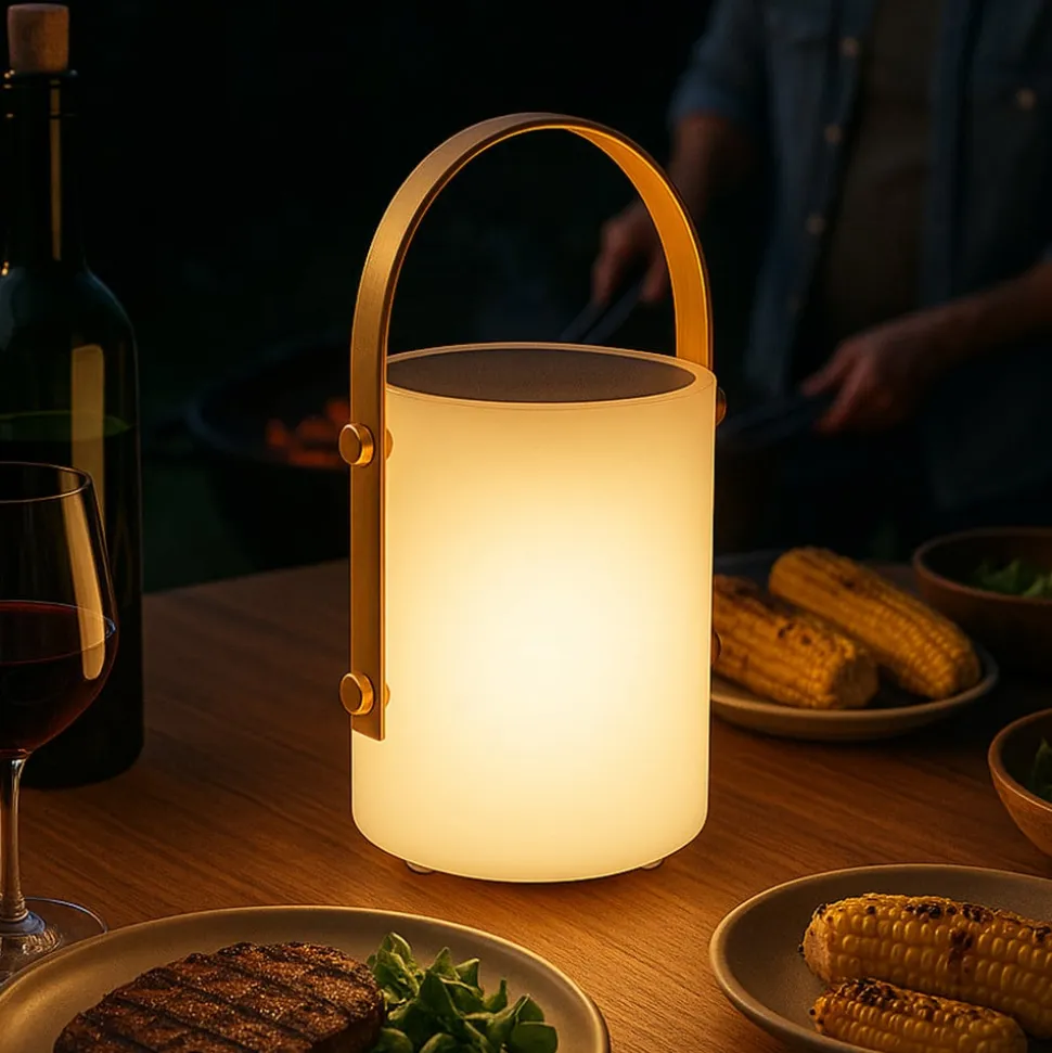 Bari LED-akku-lampe, solar, fjernbetjening