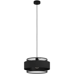 Bazely hængelampe, Ø 40 cm, sort, stof