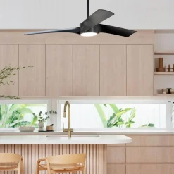 Beacon loftventilator med lys Line sort 132 cm støjsvag
