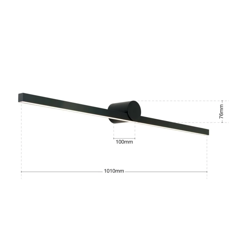 Beauty LED-spejlbelysning, bredde 101 cm, sort