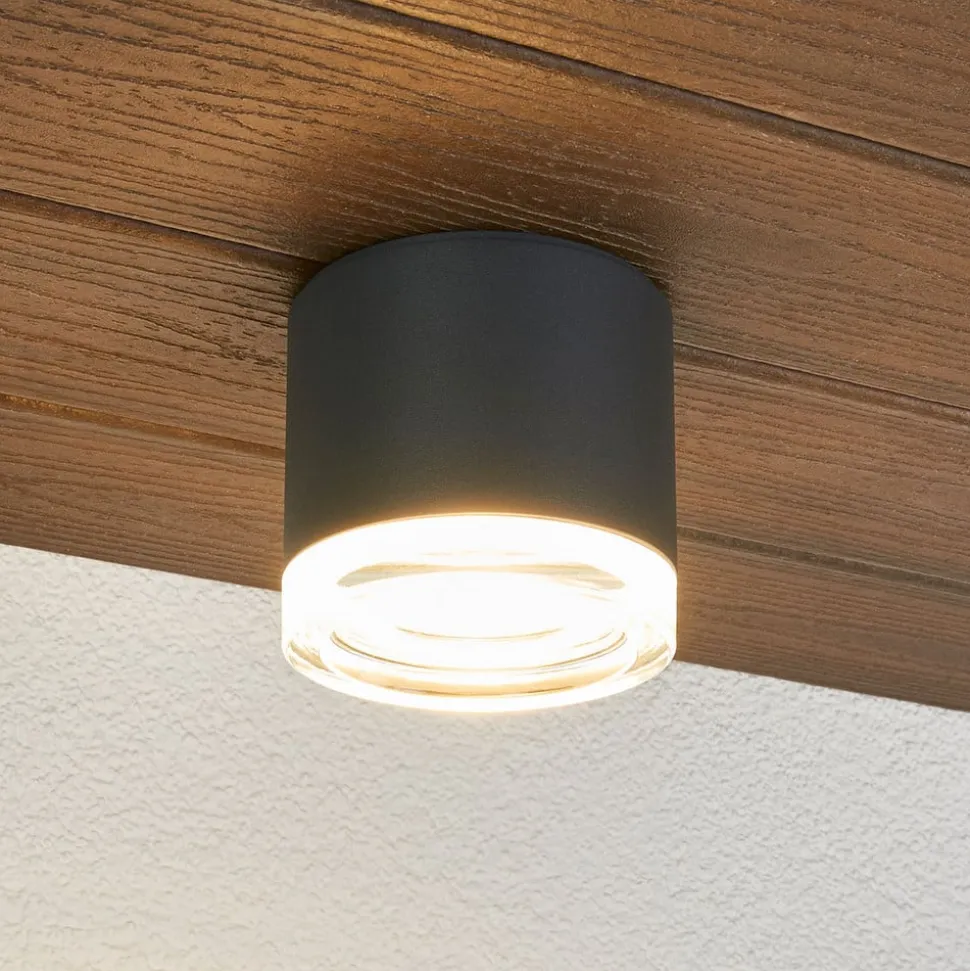 BEGA 66056K3 udendørs loftlampe, grafit 3.000K 62°