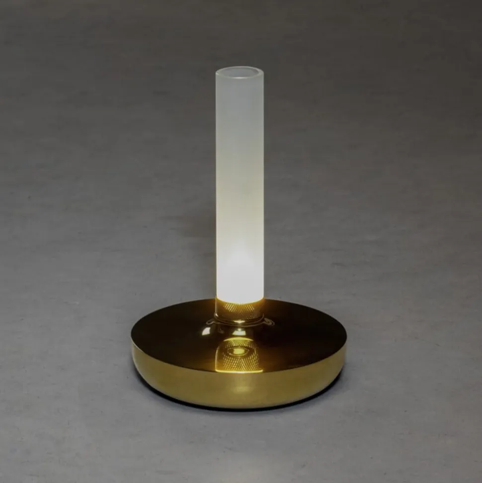 Biarritz LED-bordlampe, IP54, batteri, CCT, guld