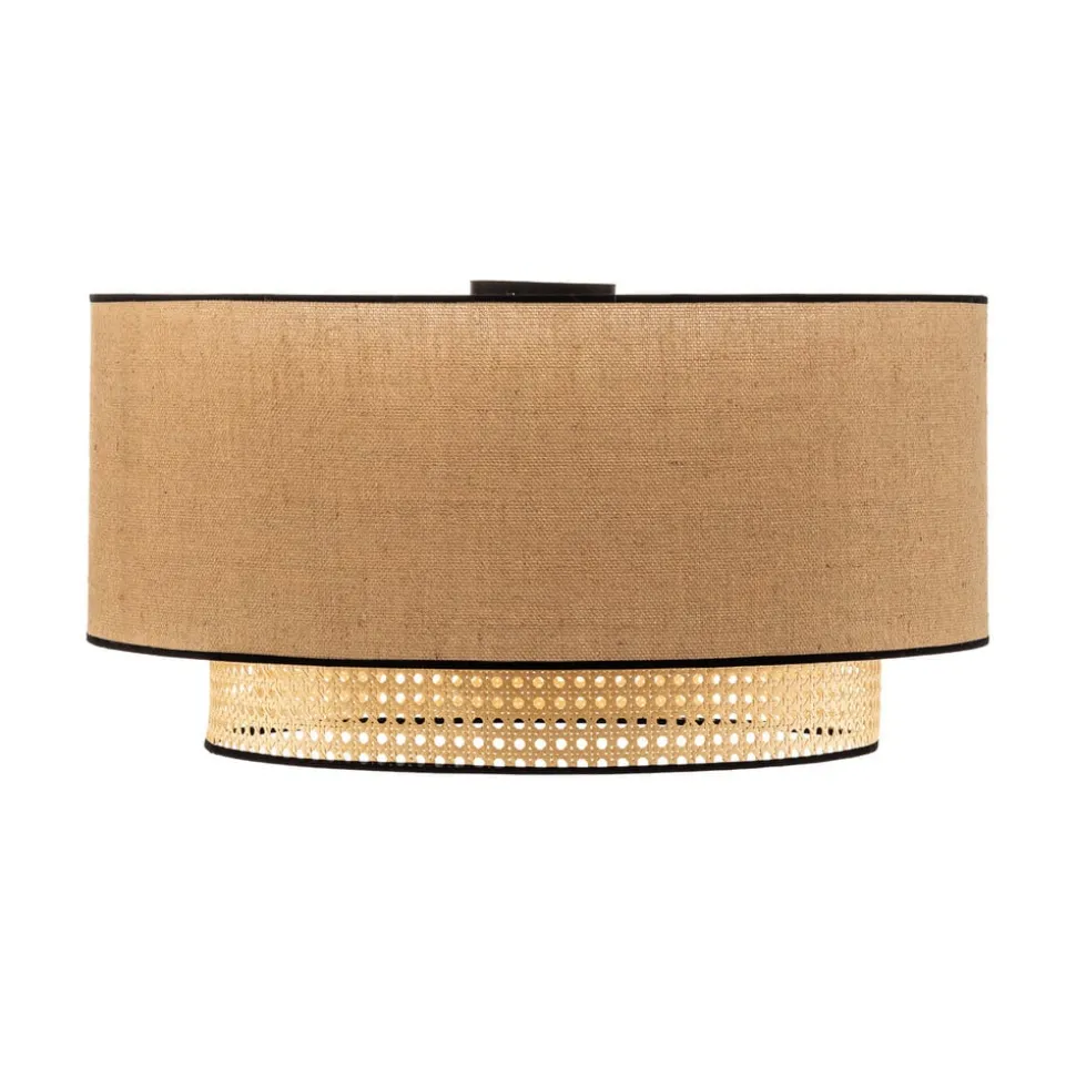 Big Boho loftlampe, rattan, beige/sort