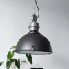 Bikkel hængelampe, Ø 42 cm, sort, metal, glas, E27