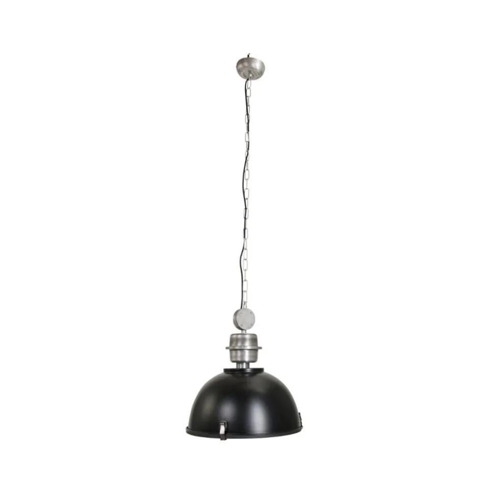 Bikkel hængelampe, Ø 42 cm, sort, metal, glas, E27