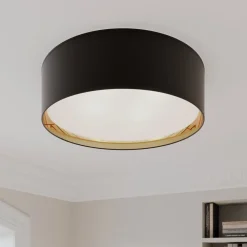 Bilbao loftslampe, sort/guld, Ø 60 cm