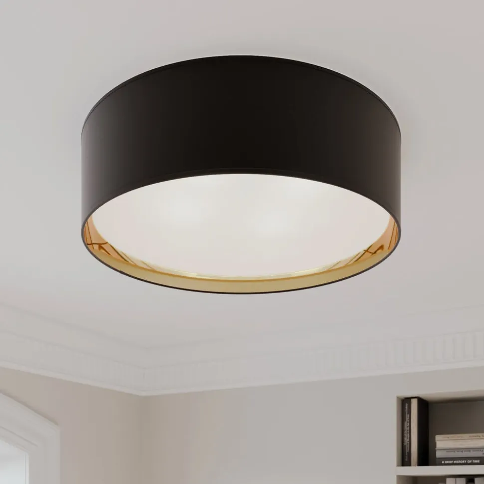 Bilbao loftslampe, sort/guld, Ø 60 cm