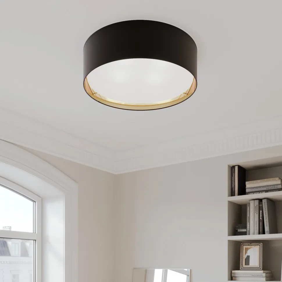 Bilbao loftslampe, sort/guld, Ø 60 cm