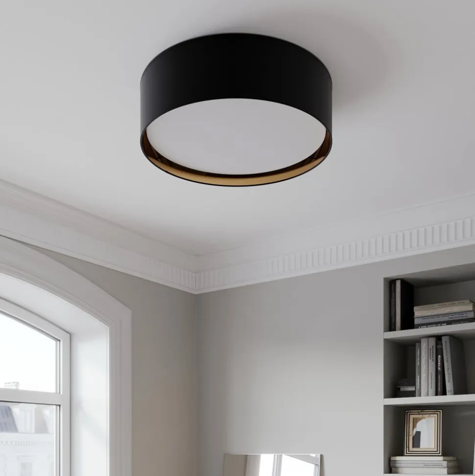 Bilbao loftslampe, sort/guld, Ø 60 cm