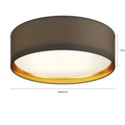 Bilbao loftslampe, sort/guld, Ø 60 cm