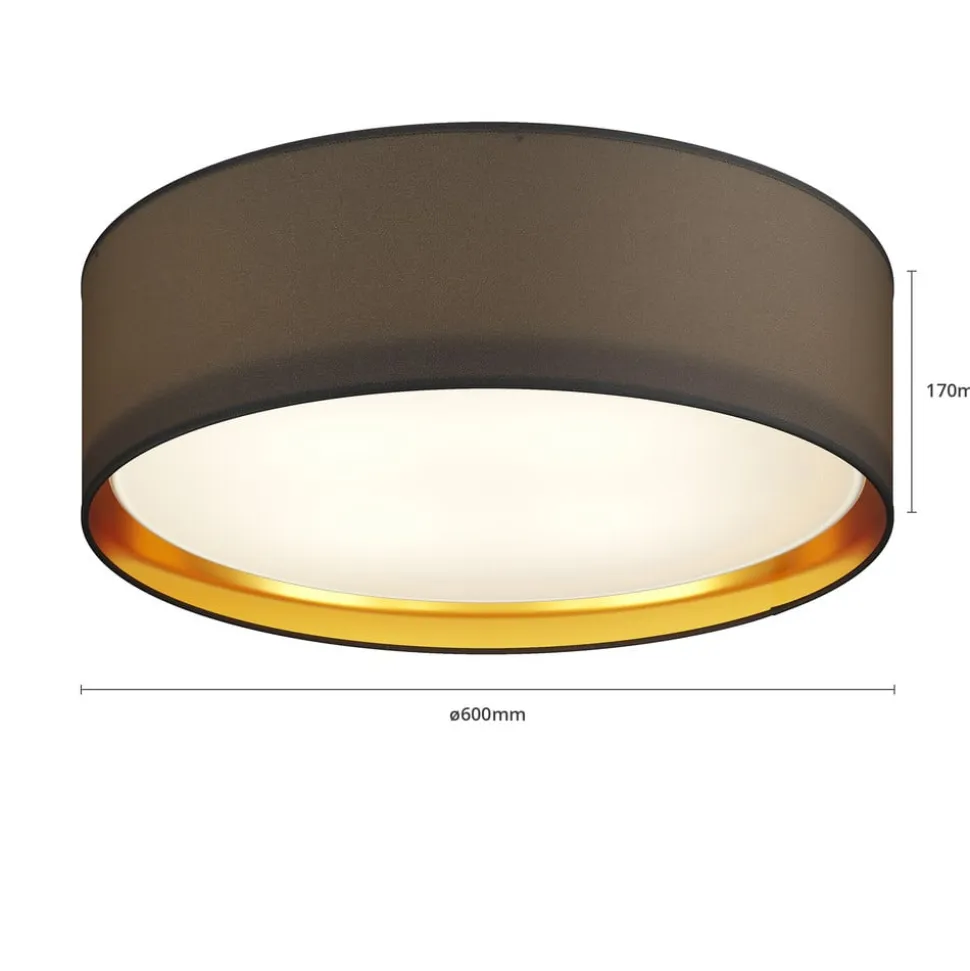 Bilbao loftslampe, sort/guld, Ø 60 cm