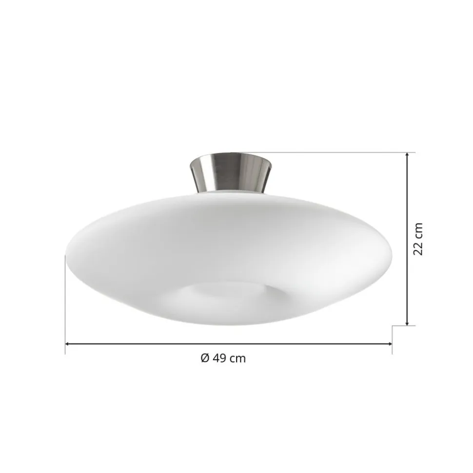 Blanc loftlampe, opalglas, mat nikkel