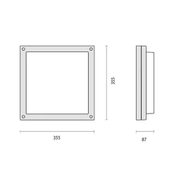Bliz Square 40 LED-væglampe, 3.000 K, hvid