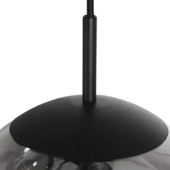 Bollique hængelampe, røgfarvet grå/sort, glas, 5 lyskilder