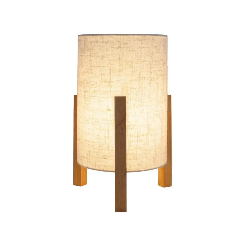 Bordlampe 3193, træ, hørtekstil, højde 32 cm
