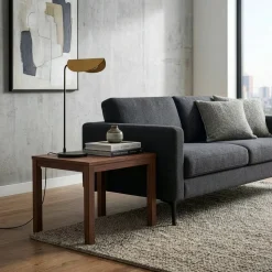 Bordlampe Corner, sort/guld, højde 57 cm, E14