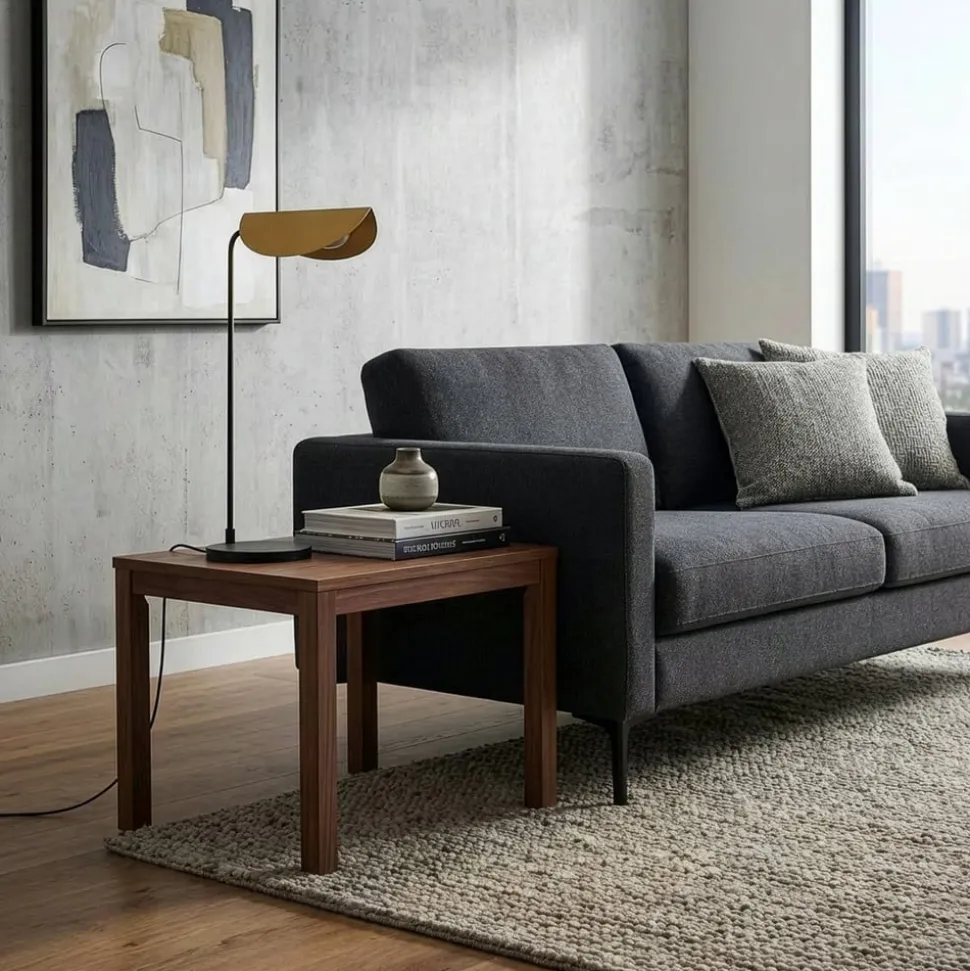 Bordlampe Corner, sort/guld, højde 57 cm, E14