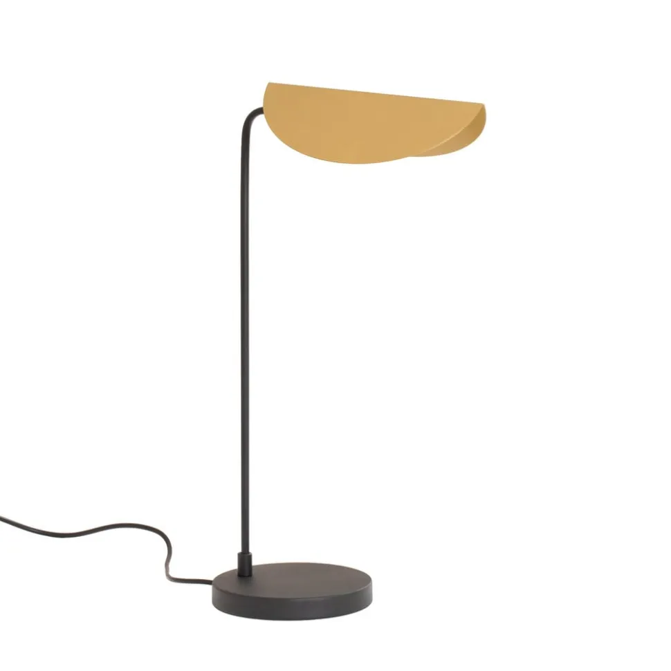 Bordlampe Corner, sort/guld, højde 57 cm, E14