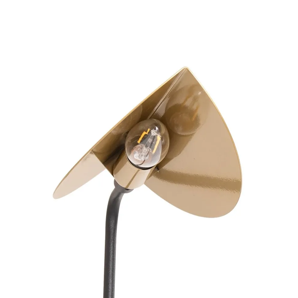 Bordlampe Corner, sort/guld, højde 57 cm, E14