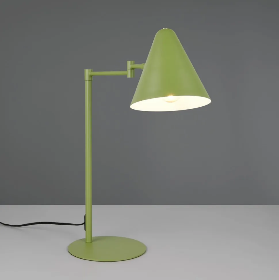 Bordlampe Cosima, grøn, højde 50 cm, metal