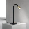Bordlampe Dotty, messing, højde 45 cm, fod, dæmper, GU10