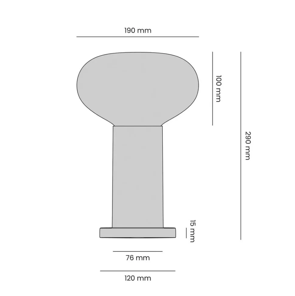 Bordlampe Flo, grøn, Ø 19 cm, glas