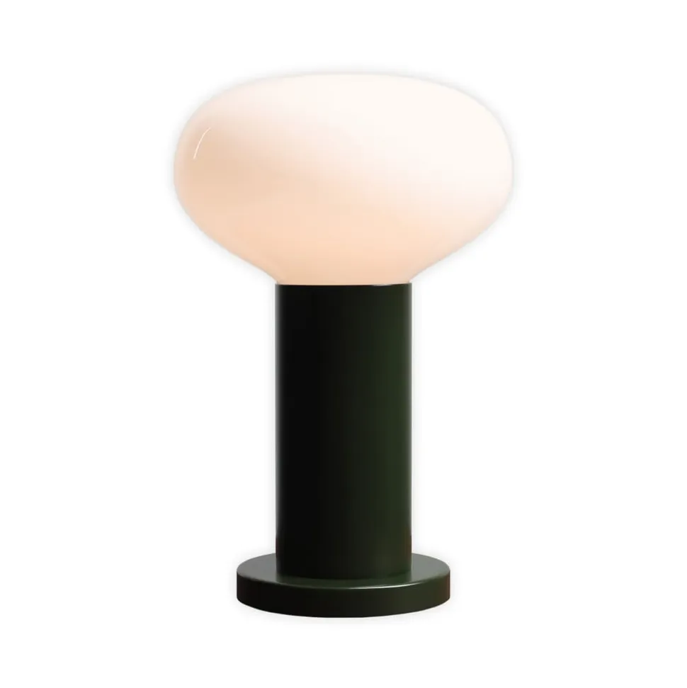 Bordlampe Flo, grøn, Ø 19 cm, glas
