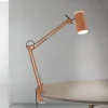 Bordlampe Gili, korallerød, klemme, stål, højde 75 cm E27
