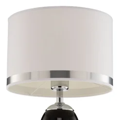 Bordlampe Lund, sort/hvid, højde 60 cm, tekstil