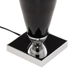 Bordlampe Lund, sort/hvid, højde 60 cm, tekstil
