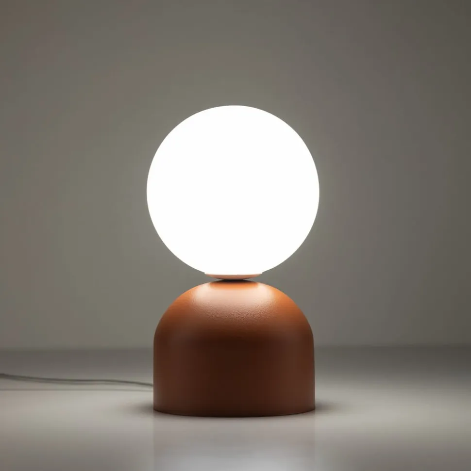 Bordlampe Miki, terrakotta, højde 21 cm, metal/glas, G9