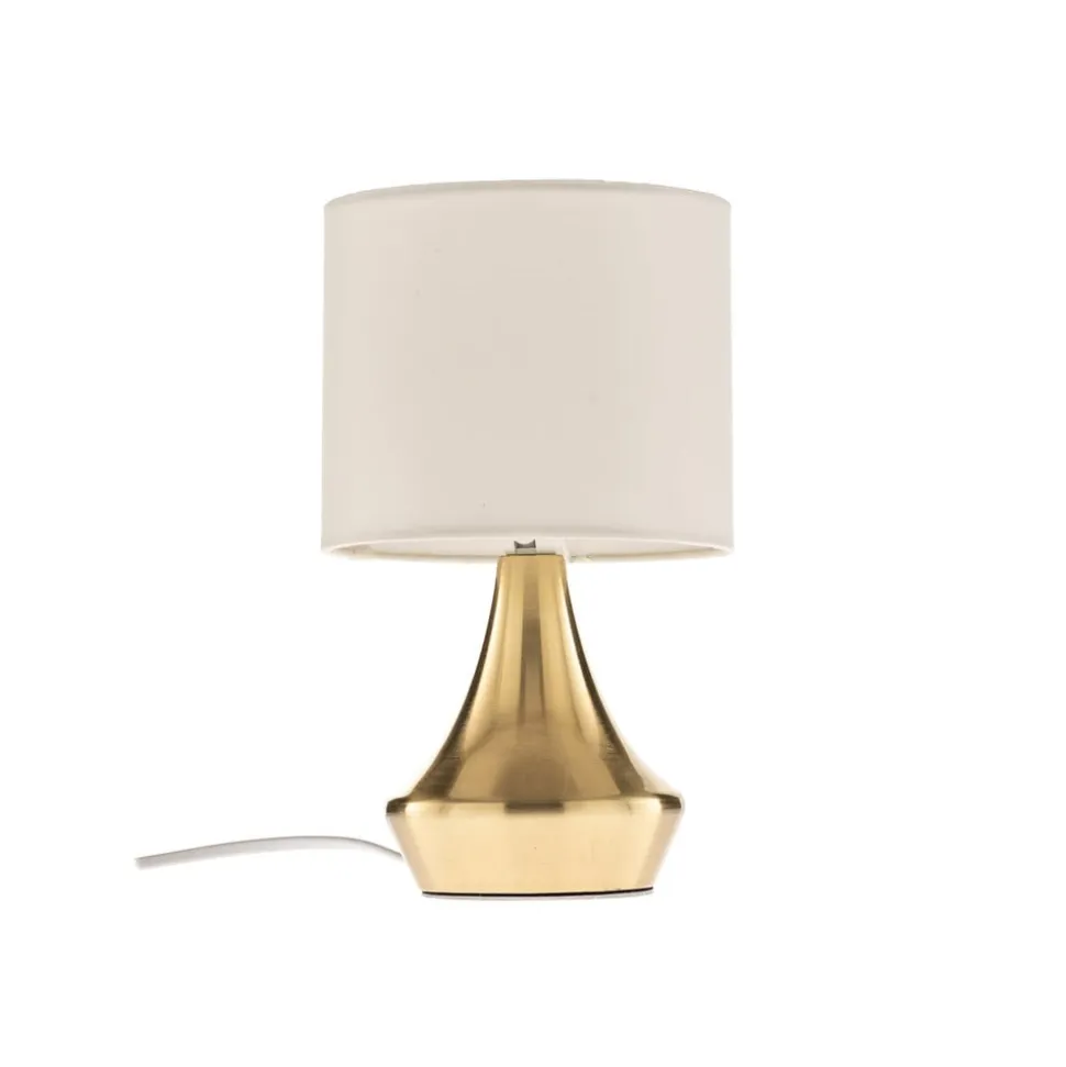 Bordlampe Ottone med tekstilskærm, messing