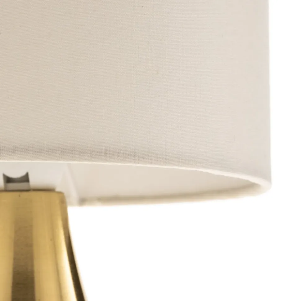 Bordlampe Ottone med tekstilskærm, messing