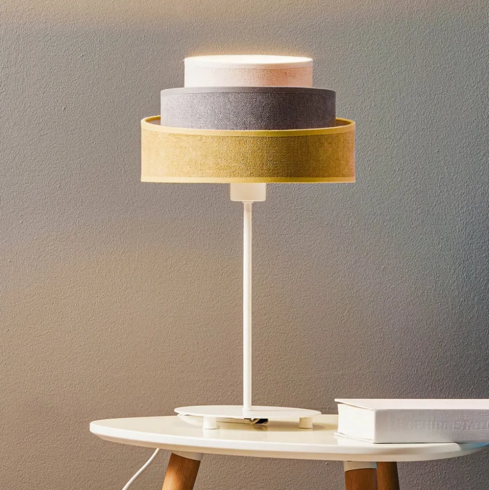 Bordlampe Pastell Trio senf/grå/lysegrå H 50 cm