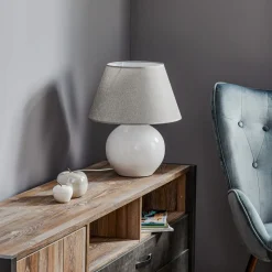 Bordlampe Sfera, højde 53 cm, hvid/grå