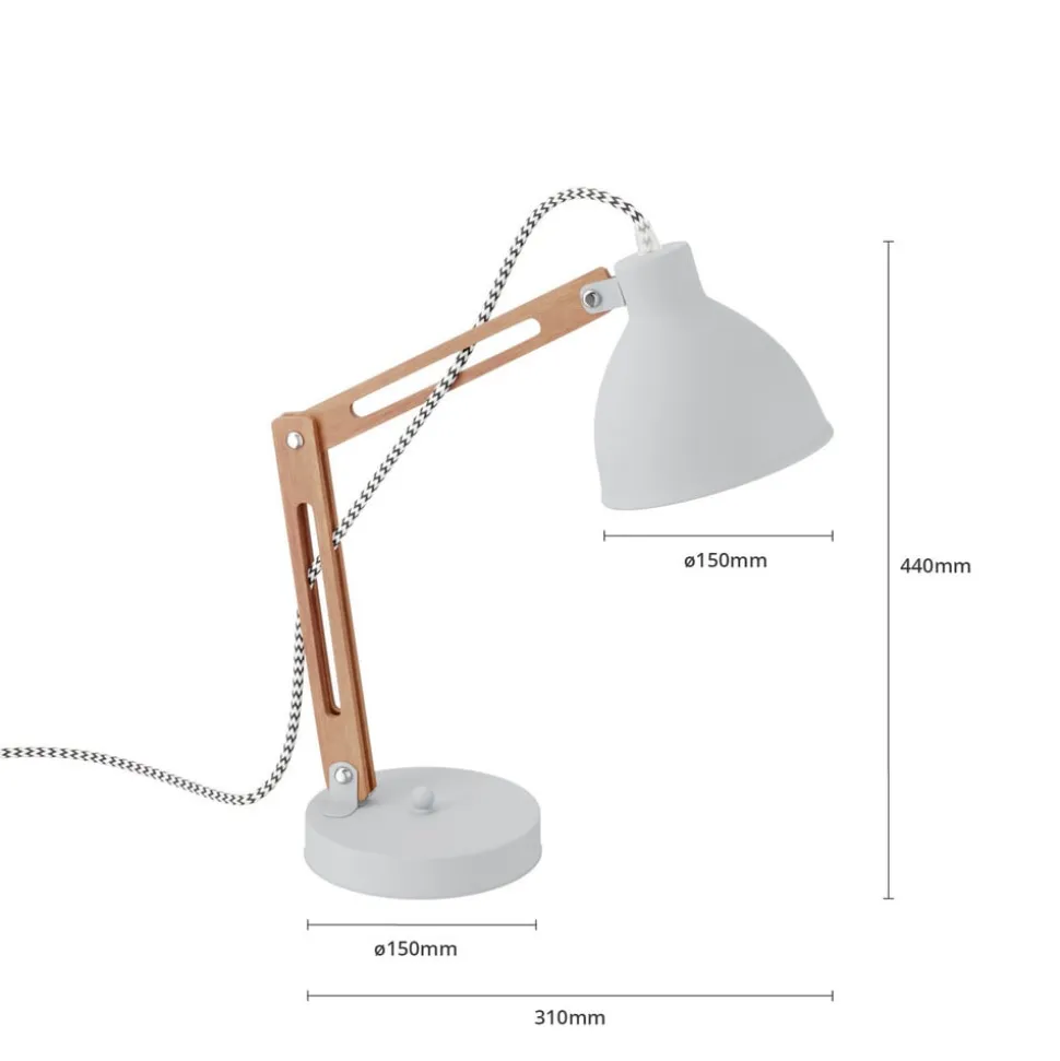 Bordlampe Skansen, justerbar, grå