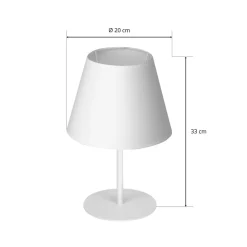 Bordlampe Soho, konisk Højde 33 cm, hvid