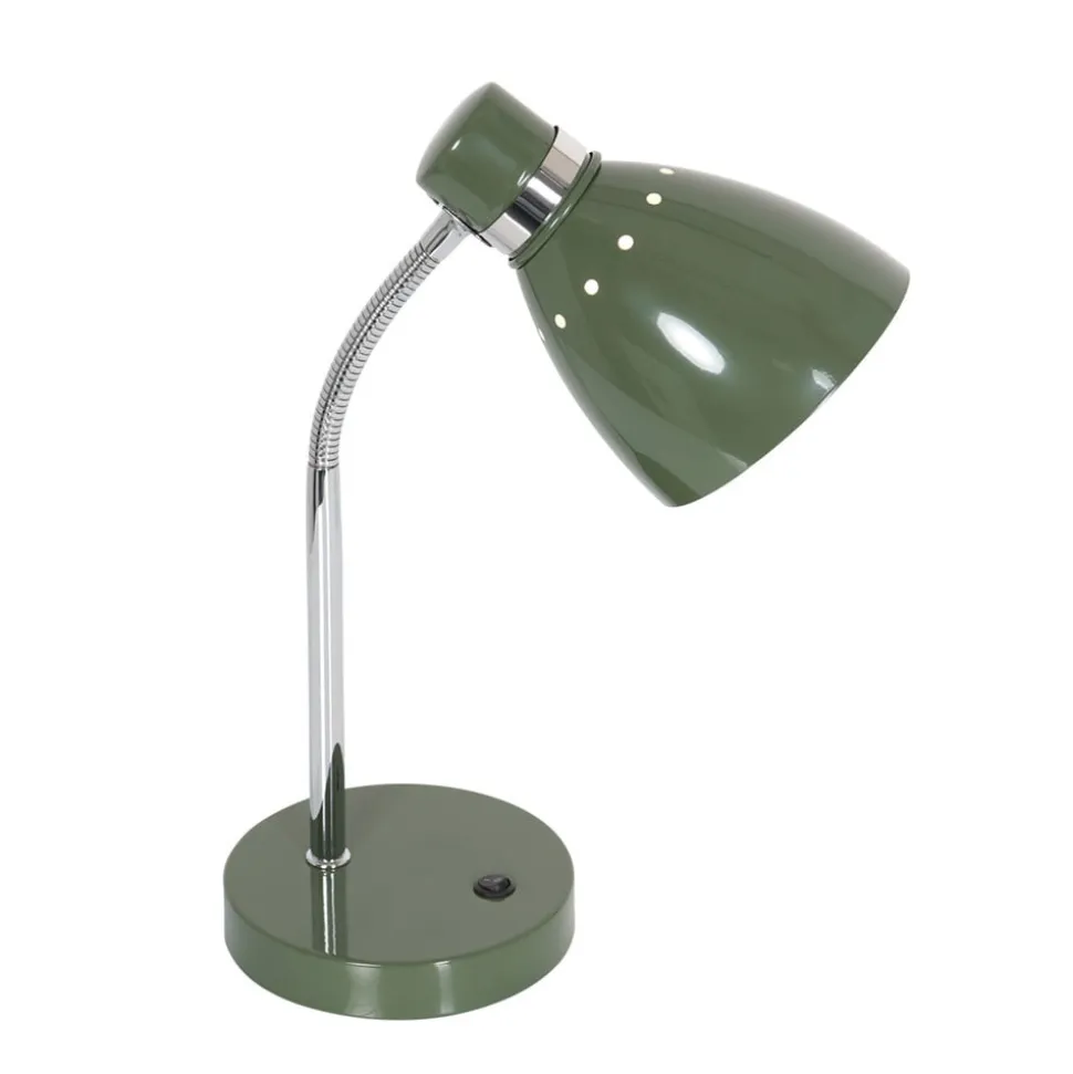 Bordlampe Spring, justerbar arm, grøn