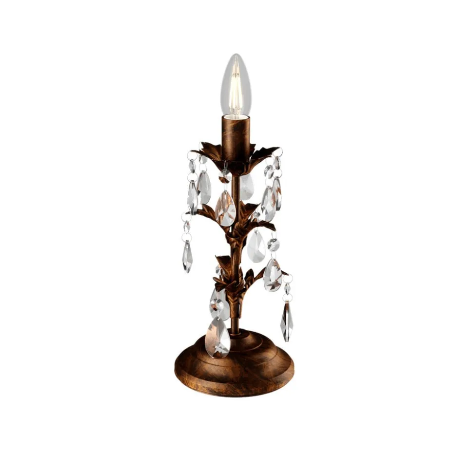Bordlampe Teresa med krystaller, uden skærm