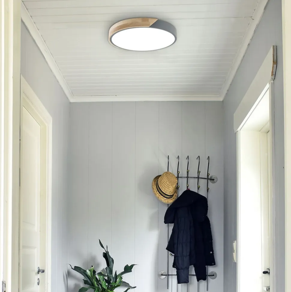 Borneo LED-loftlampe med træramme