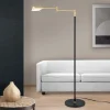 Boston LED-gulvlampe, berøringsdæmper sort/messing