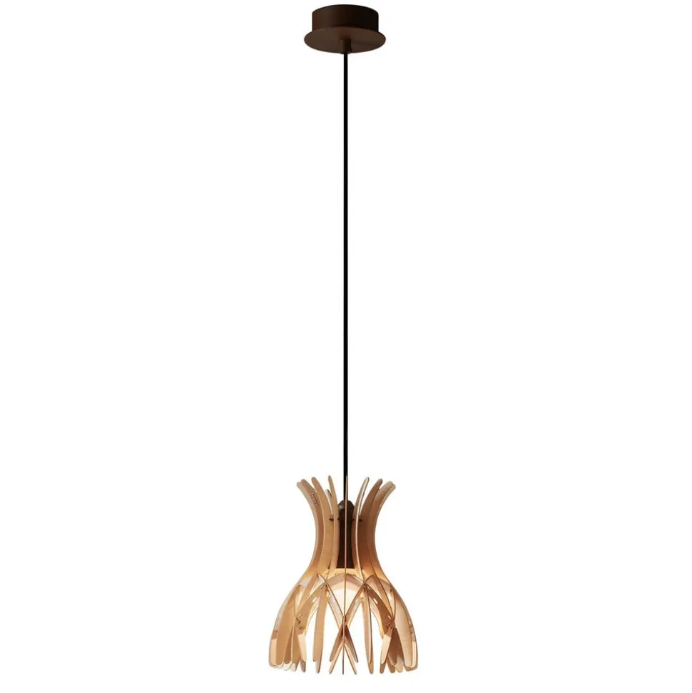 Bover Domita S/20 pendellampe, brun, bøg