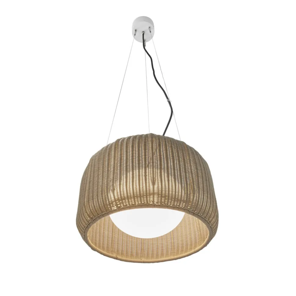 Bover udendørs hængelampe Fora S, naturhvid/beige, Ø 50 cm